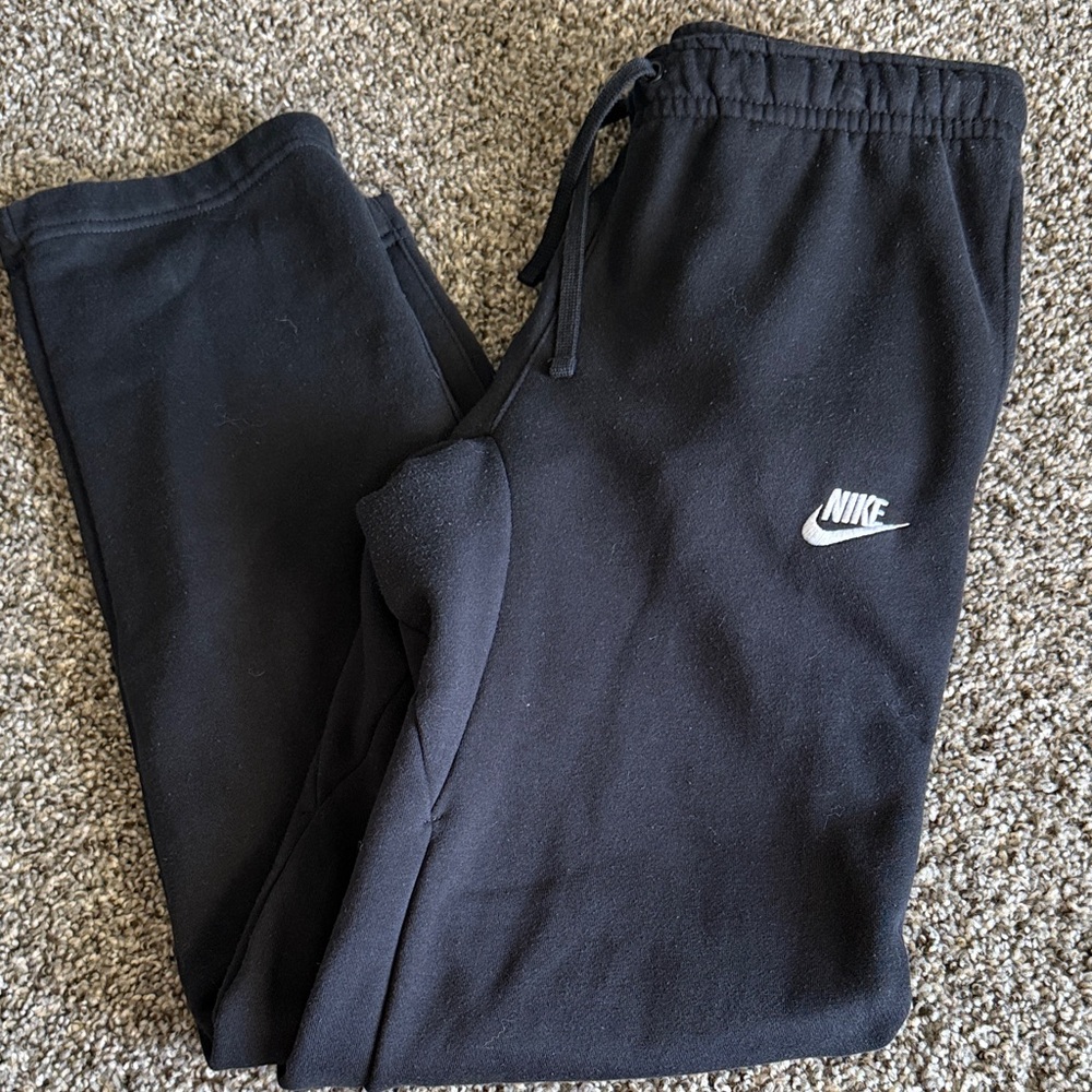 Nike Kids Black Joggers with White Logo